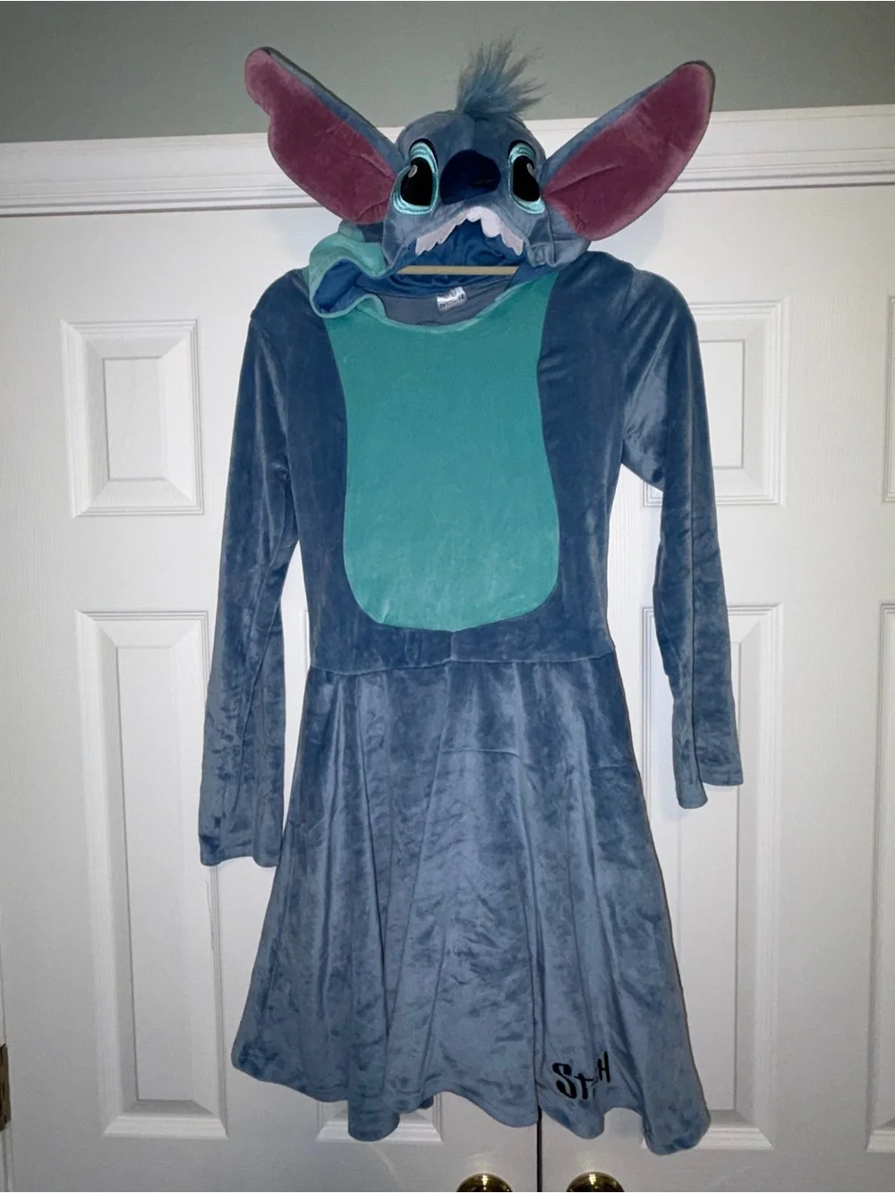 Disney Stitch Girls' Blue Hooded Dress Costume girl XL